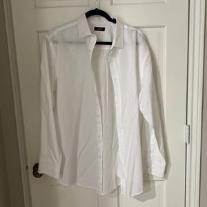 Large White Alfani Long sleeve button down shirt